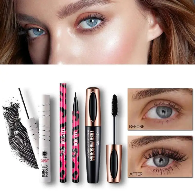 

Combination Mascara Volume Waterproof Lash Extensions Almighty Mascara Free Eyeliner Super Cost-Effective 3Pcs/set Makeup Set