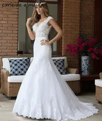 Vestidos de novia свадебное платье русалки с v-образным вырезом 2019 кружевное платье невесты с аппликацией