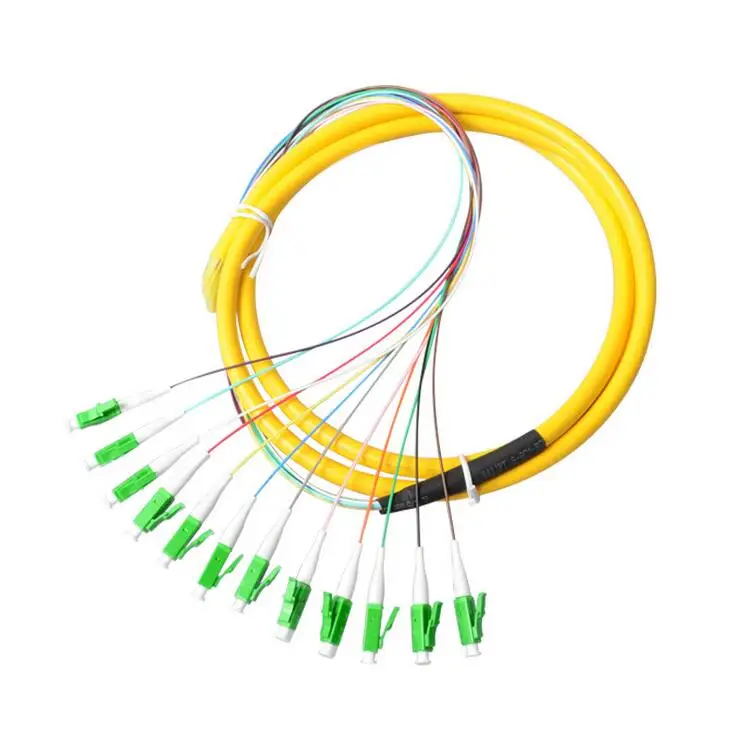 Fiber Optic Bundle Pigtail LC Single Mode 12 Core APC CATV 1.5m Patch Cord Factory wholesale Free Shipping | Мобильные телефоны и