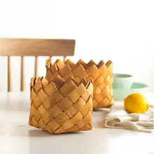 Креативная оригинальная деревянная корзина для хранения, ручная корзина для фруктов, товары для дома, корзина для хранения яиц, 11x10x8 см