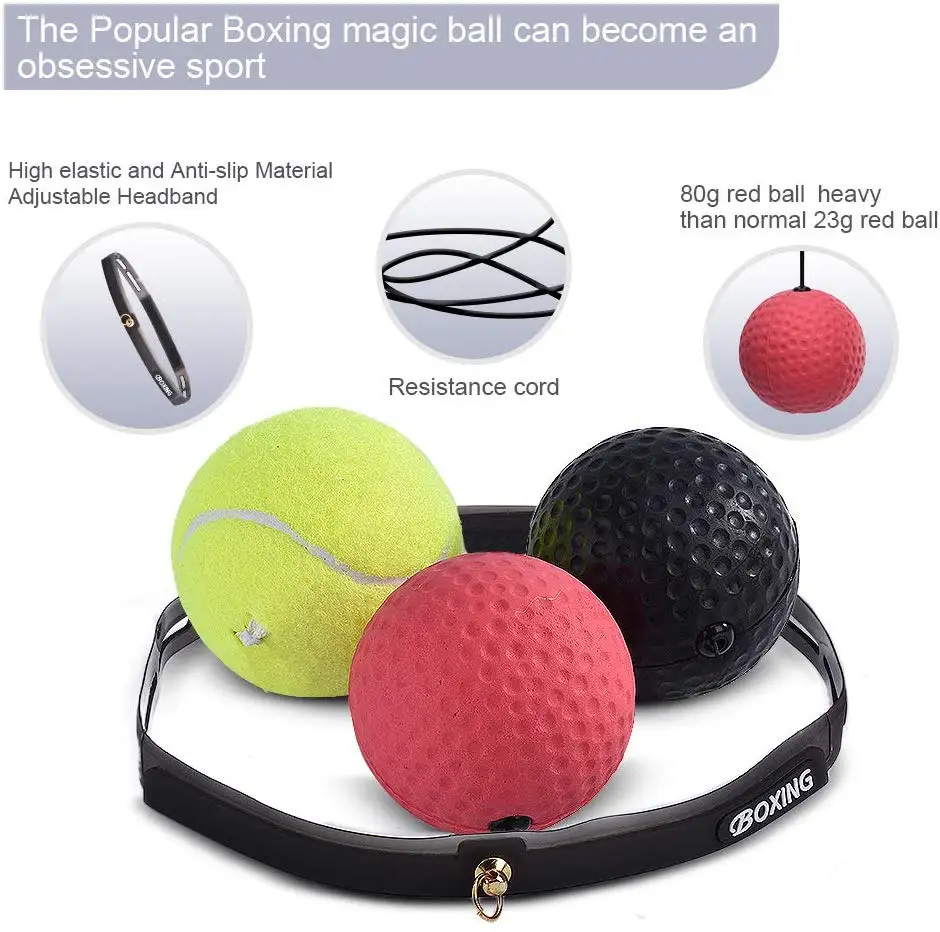 Boxing Reflex Ball on String Headband Set Punching Fight Speed Agility Reaction Balls Hand Eye Training Equipment for Kids Adult head mounted speed ball boxing speed ball boxing reaction ball