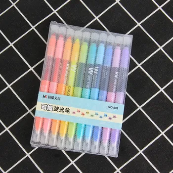 

10Pcs Double-end Erasable Highlighter Pastel Liquid Chalk Marker Pen Double head Highlighters For Kids School Office Supplies