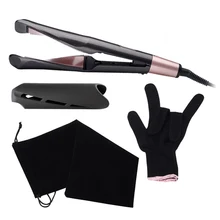 2 в 1 спиральная панель для завивки волос и выпрямитель для волос портативный плоский утюжок Инструменты для укладки волос ЖК-экран жар Униформа 3 типа штекеров