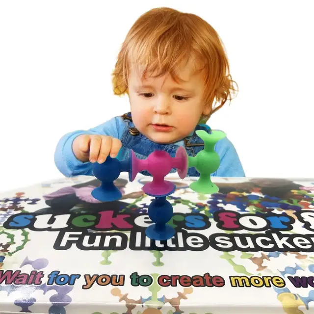 100 Pcs Pop Suckers Blocks Toy Soft Silicone Building Blocks Kids DIY Model Construction Toy Funny Bath Sucker Cup Toys 6