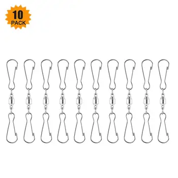 

10PCS Swivels Dual Clip Spinning Swivel Hanging Hooks For Hanging Windsock Wind Spinners Bird Feeder Family Festival Decoration