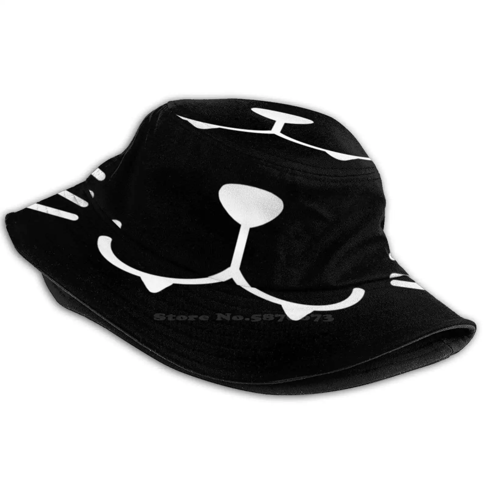 Kitty Black Bucket Hat Beach Tourism 