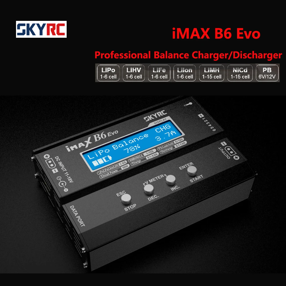 Балансирующее зарядное устройство Skyrc iMAX B6 EVO 6 А для никель-металлогидридных