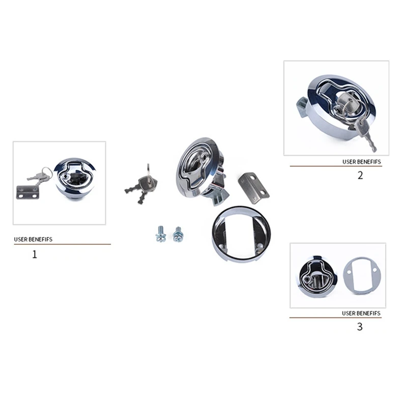 Handle Lock Stainless Steel Embedded Toolbox Trailer Caravan Truck Tool Box Car Exterior Accessories Car Lock