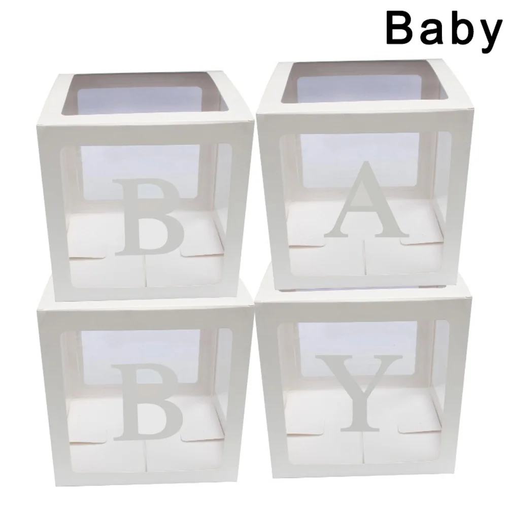 Горячая 4 шт./компл. Baby Shower вечерние декоративный шар коробка прозрачная картонная коробка Рождественский подарок L5#4 - Цвет: White  BABY