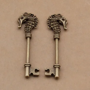 

500pcs key charms Jewelry Animal Pendant Accessories Necklace Pendant Antique Silver Keys Drop Wedding Diy Materials bookmark