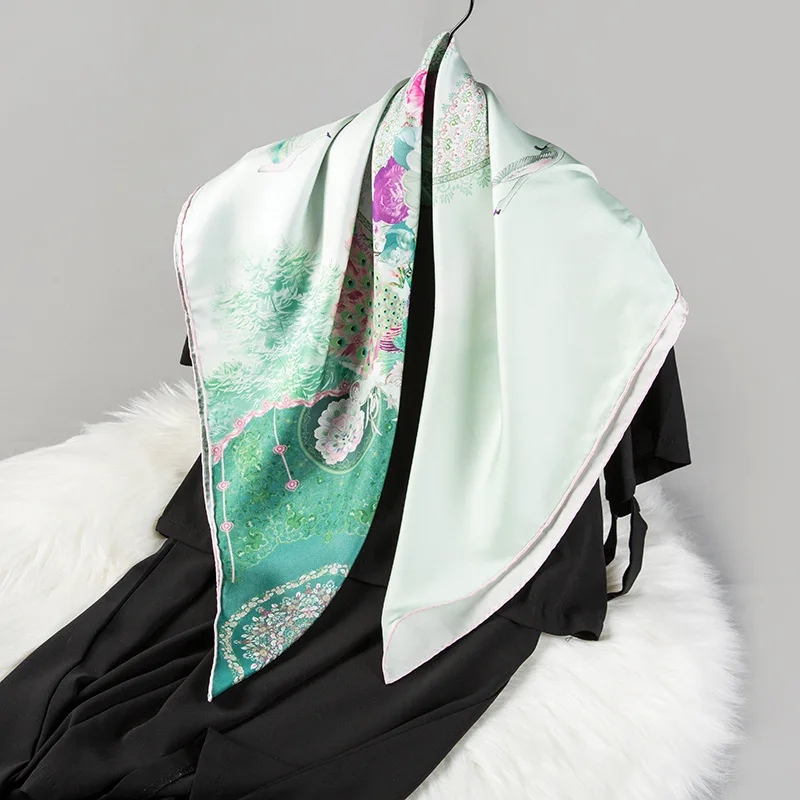 

Luxury Designer Silk Scarf For Women Fashion Kercheif Floral Animal Print Hijab Scarfs Neckerchief Square Shawls Scarves 90*90cm