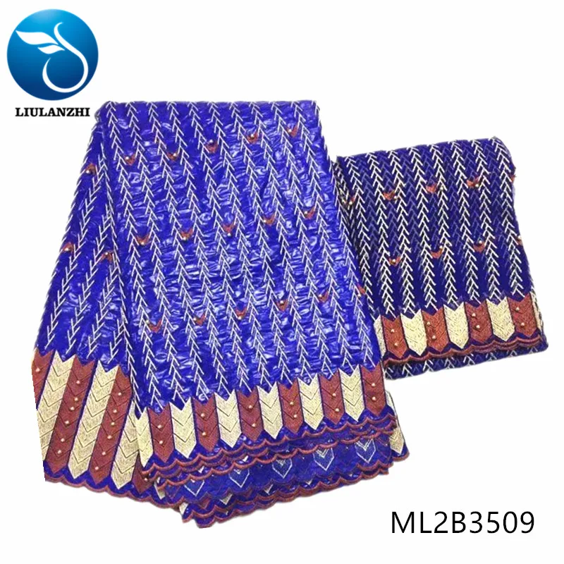 ML2B3509 LIULANZHI Нигерия Базен кружевная ткань для платья новое поступление Базен riche с бисером вышивка riche getzner ткань 7 ярдов ML2B35 - Цвет: ML2B3509