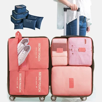 

6pcs/set Travel Organizer Clothes Pouch Portable Luggage Organizer Storage Bags Clothes Tidy Pouch Suitcase Packing Cube Case