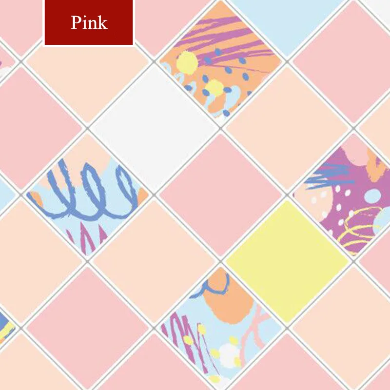 Pink Кухня маслостойкие наклейки высокая температура варочная панель самоклеящаяся плитка шкаф столешница диапазон вытяжка настенные стикеры на обои - Цвет: Pink