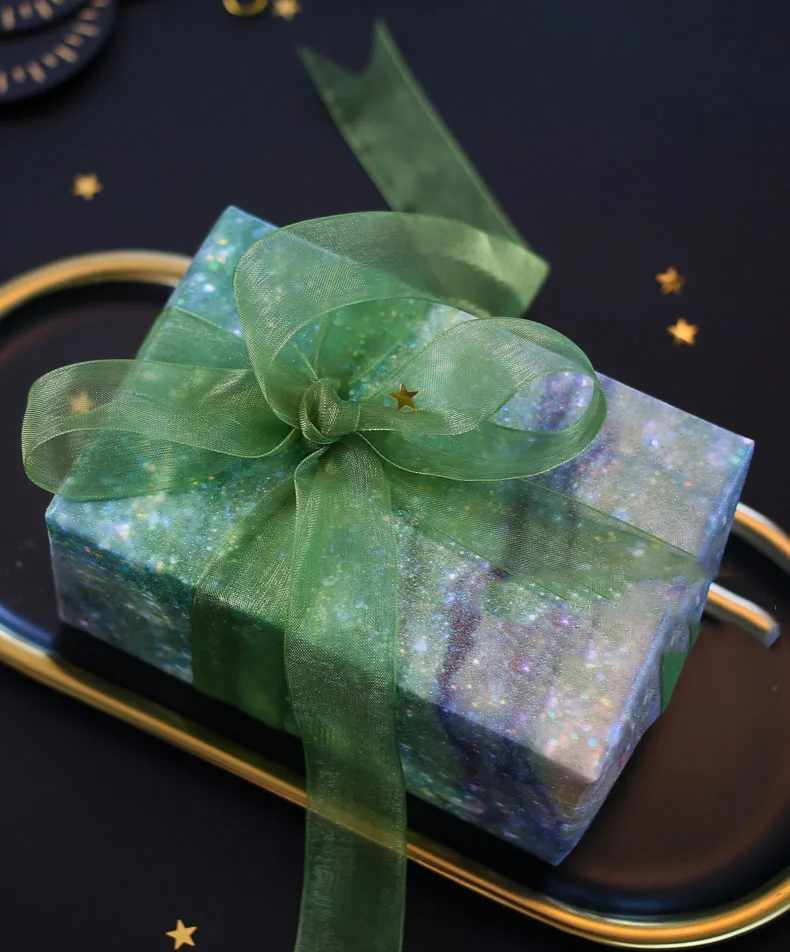 2pcs Dream Starry Sands Gift Wrapping Paper Business Self-adhesive Handmade Birthday Packing Paper Christmas Decorative Paper