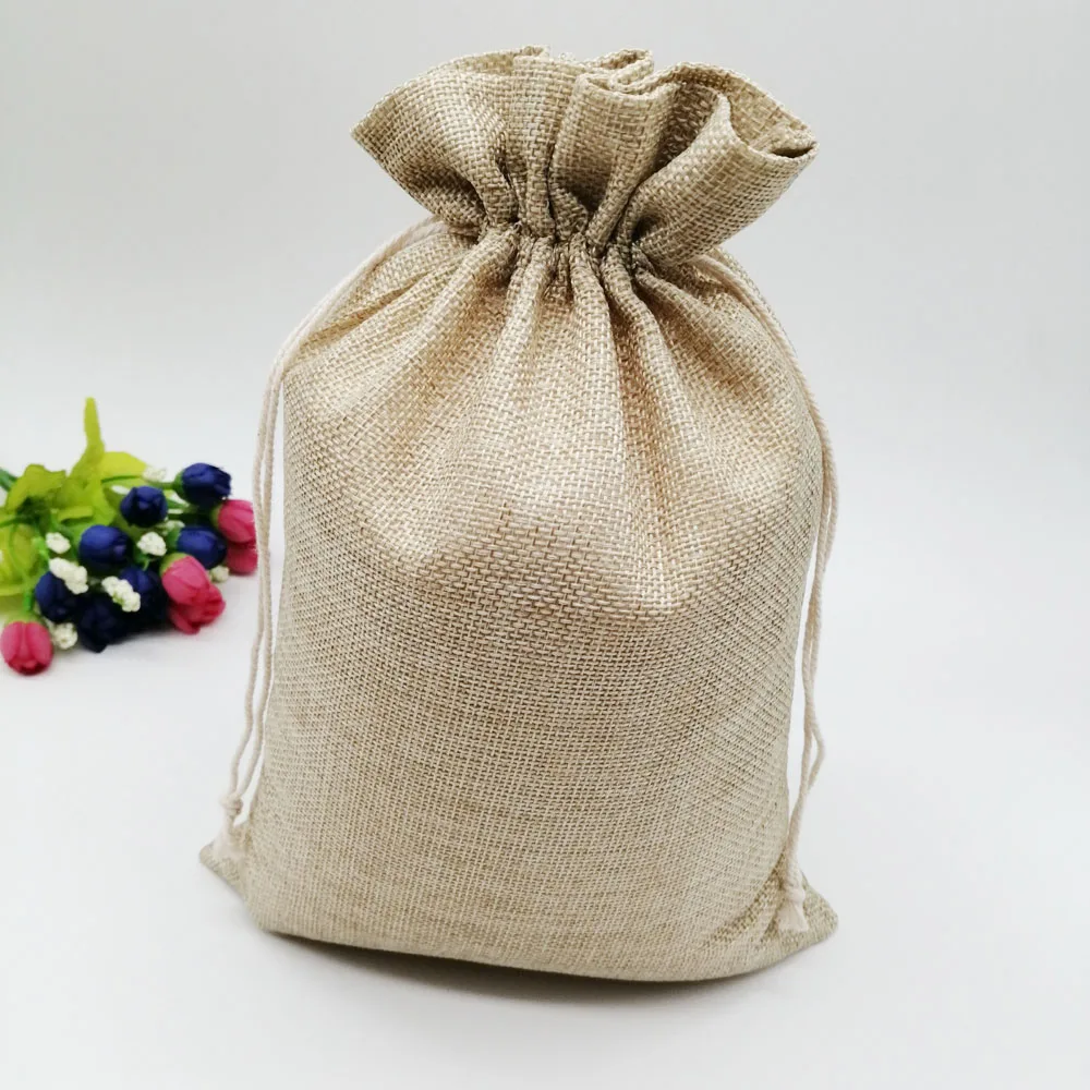 500pcs Jute Bag Drawstring Pouch Gift Box Packaging Bags For Gift Linen Bags Jewelry Wedding/Birthday/Christmas Sack Burlap Bag