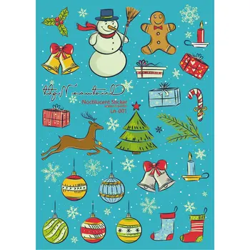 

Christmas Luminous Tattoo Glowing in Dark Waterproof Temporary Tatoo Sticker Snow Man Fake Tattoo Body Decoration 2018 Hot