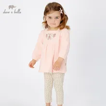 DBA11052 dave bella/осенние модные костюмы с цветочным принтом для маленьких девочек, милые детские комплекты с длинными рукавами детский костюм из 2 предметов