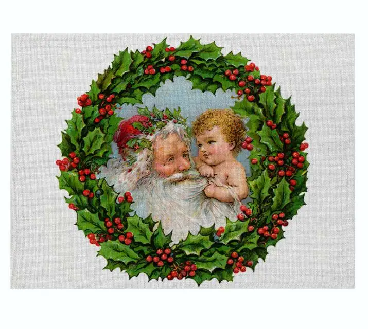 color9 Merry Рождественская елка настольное коврики под посуду на стол Кухня инструмент Салфетки сервировочные каботажное судно Кофе Чай вечерние украшения прямоугольной формы - Цвет: color9