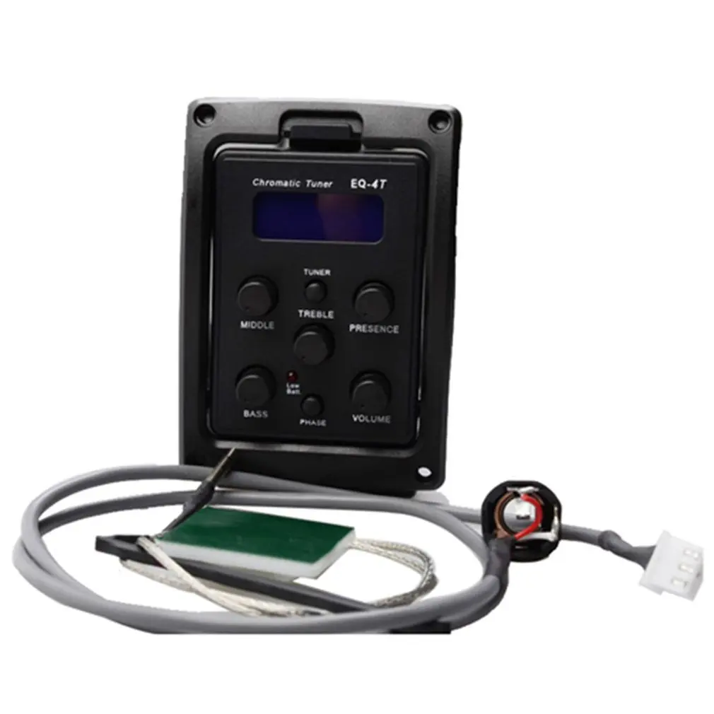 

EQ-4T 4 Band Pickup EQ Preamp With Tuner For Acoustic Guitar EQ Equalizer Acoustic Guitar Preamp EQ Equalizer Tuner