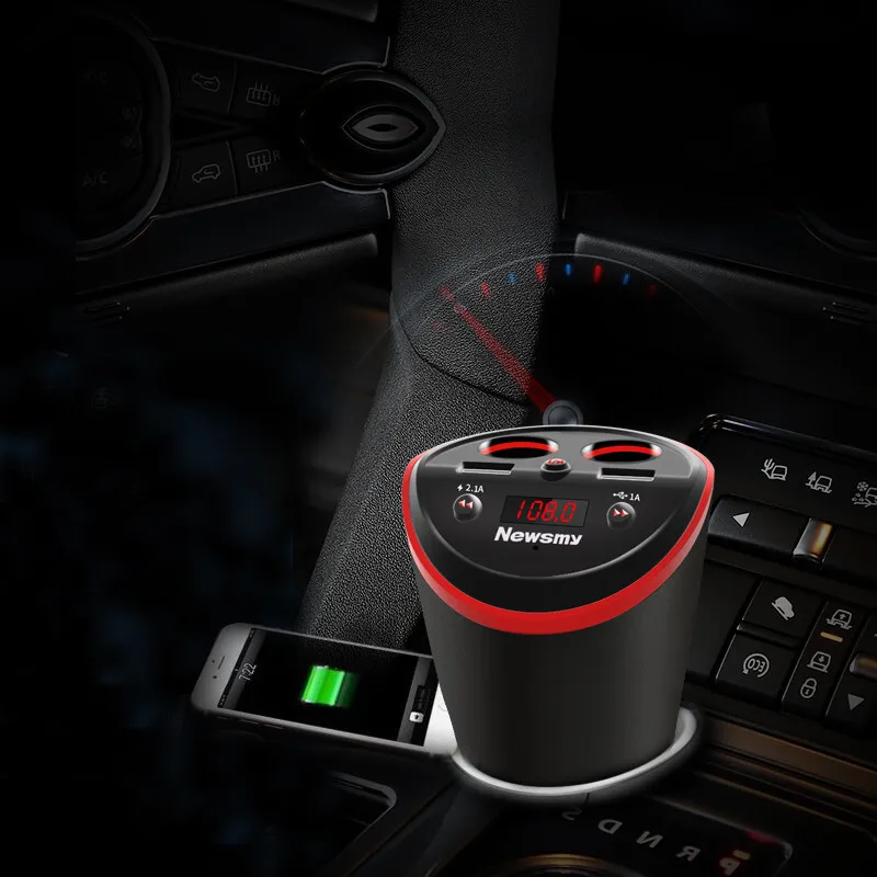 Newsmy C60 Bluetooth Автомобильный MP3 телефон плеер светодиодный дисплей прикуриватель USB FM для Lossless функция памяти музыки для автомобиля