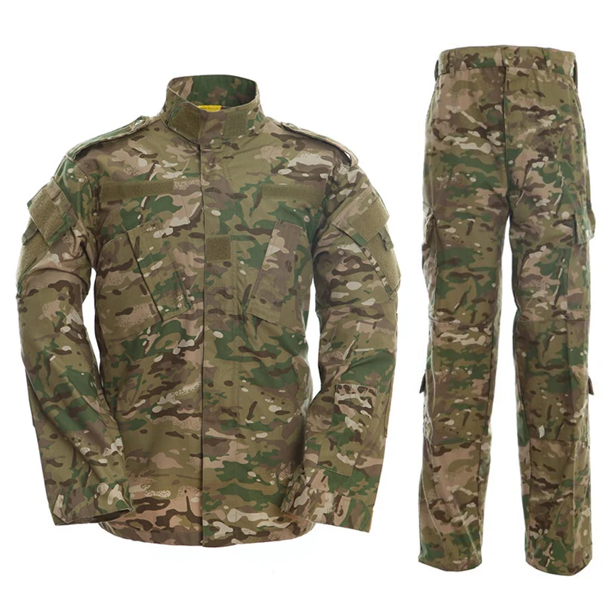  WW2 Security Team Army Suit Man Military Uniform Combat Jacket+pants with Pocket Multi Camouflage C