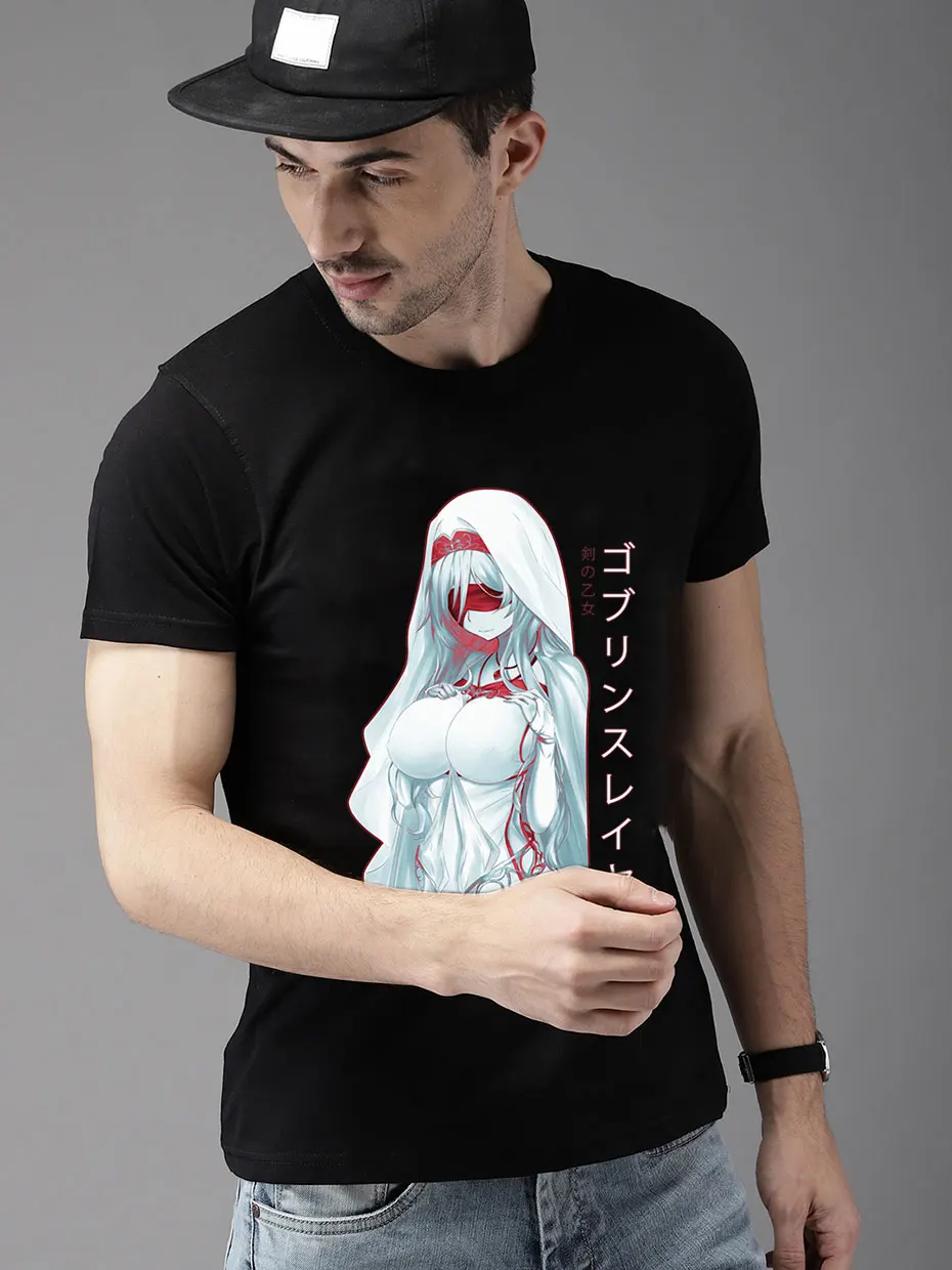 Harajuku Sword Maiden Goblin Slayer аниме футболка человек мягкий натуральный хлопок Camiseta S-6XL