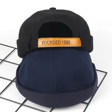 Для женщин мужчин Уличная Повседневная Docker Сейлор Байкерская шляпа петля шапочка мягкий колпачок мода унисекс Тыква винтаж темно-синие шапочки Touca# T1P