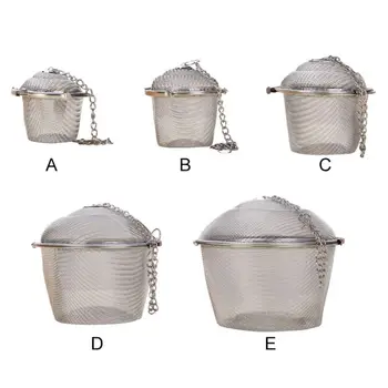 

Stainless Steel Mesh Tea Ball Strainer Filters Tea Interval Diffuser for Loose Leaf Tea Herbal Spices Seasonings A