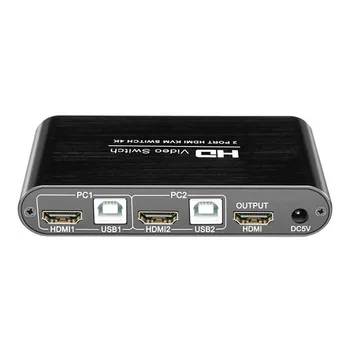 

2 Port Video Keyboard Mouse Home HDMI Switcher Splitter Audio Professional Mice Multimedia KVM 4K For Sharing Monitor Mini