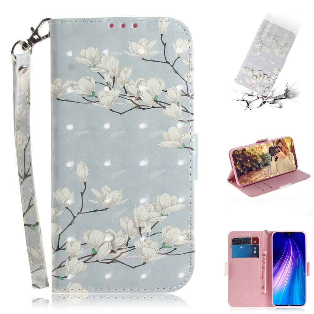 17 Кожаный чехол Xiaomi Redmi Note 8 Pro с милым мультипликационным 3D рисунком панды, чехол для телефона Etui Xiaomi Redmi Note 8, магнитные застежки для бумажника - Цвет: 17