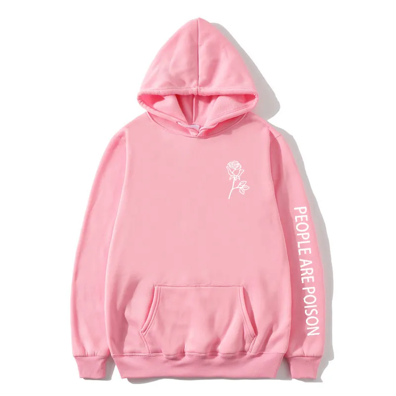 Толстовка осень и зима принт спортивная одежда Supreme Rose Мужская толстовка хип хоп мужская Толстовка пуловер Толстовка - Цвет: Pink
