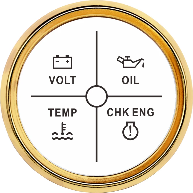 52mm Alarm Gauge Meter 9-32V Volt/Oil/Water Temp/Check Engine Indicator 4 LED Alarm Indicator Gauge fit Car Boat With Backlight - Цвет: 800-00257