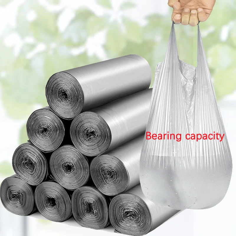 

ZhangJi 5 Rolls 100pc Disposable Garbage Bags Kitchen Plastic Rubbish Bags Vest Style Storage Bag For household Waste Trash Bags