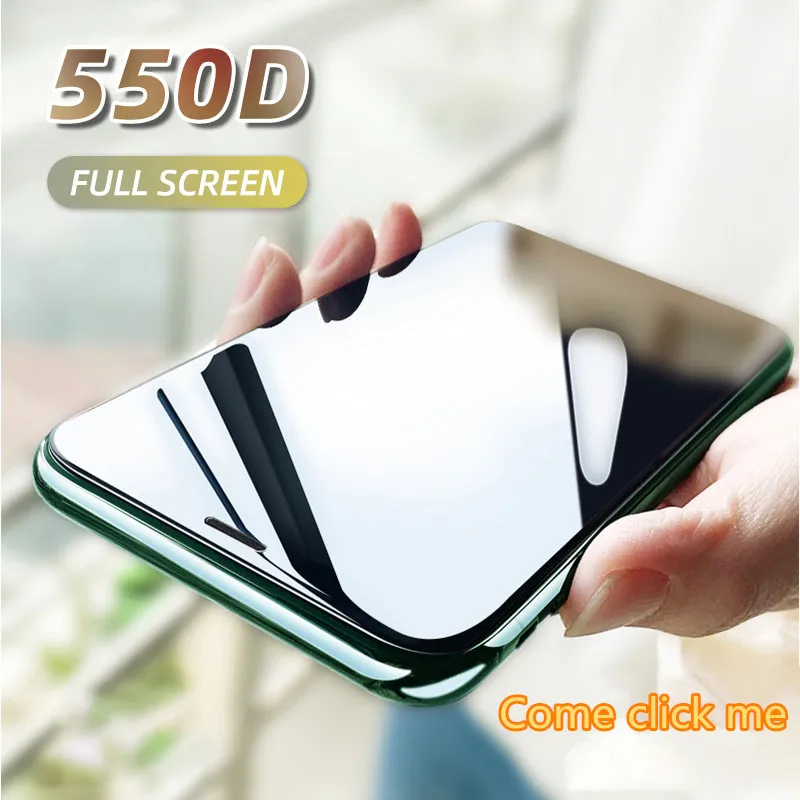 

550D Full Cover Tempered Glass For iPhone 11 Pro Max Glass X XS Max XR Screen Protector Glass On For iPhone 6 6s 7 8 Plus X Film