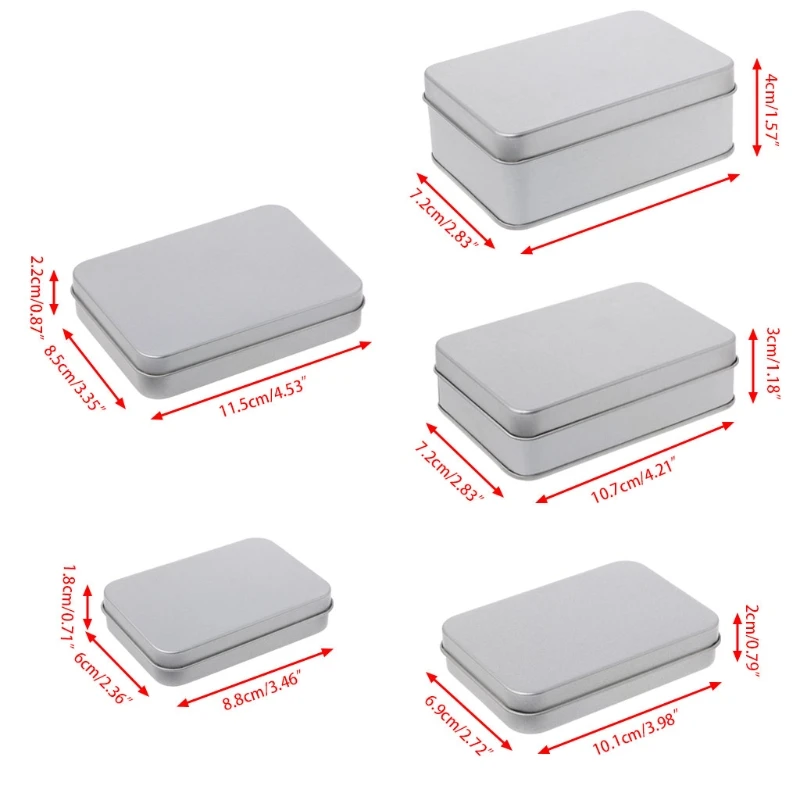 Small Metal Tin Silver Storage Box Case Organizer For Money Coin Candy Key PXPC