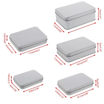 

Small Metal Tin Silver Storage Box Case Organizer For Money Coin Candy Key PXPC