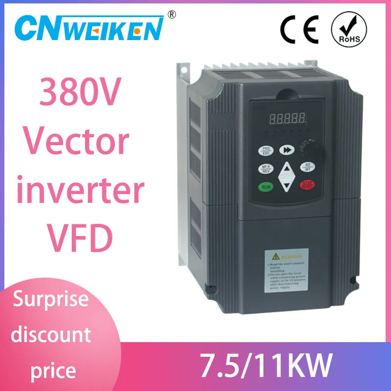 Frequency Converter For Motor 380V 7.5KW/11KW 3 Phase Input And Three