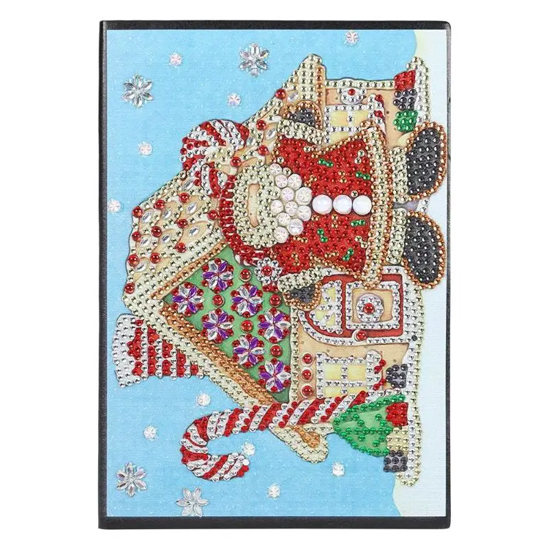 DIY Санта Клаус Олень Снеговик в форме бриллианта альбом для рисования 60 страниц A5 Блокнот Дневник Книга Рождественская Алмазная вышивка подарок - Цвет: E
