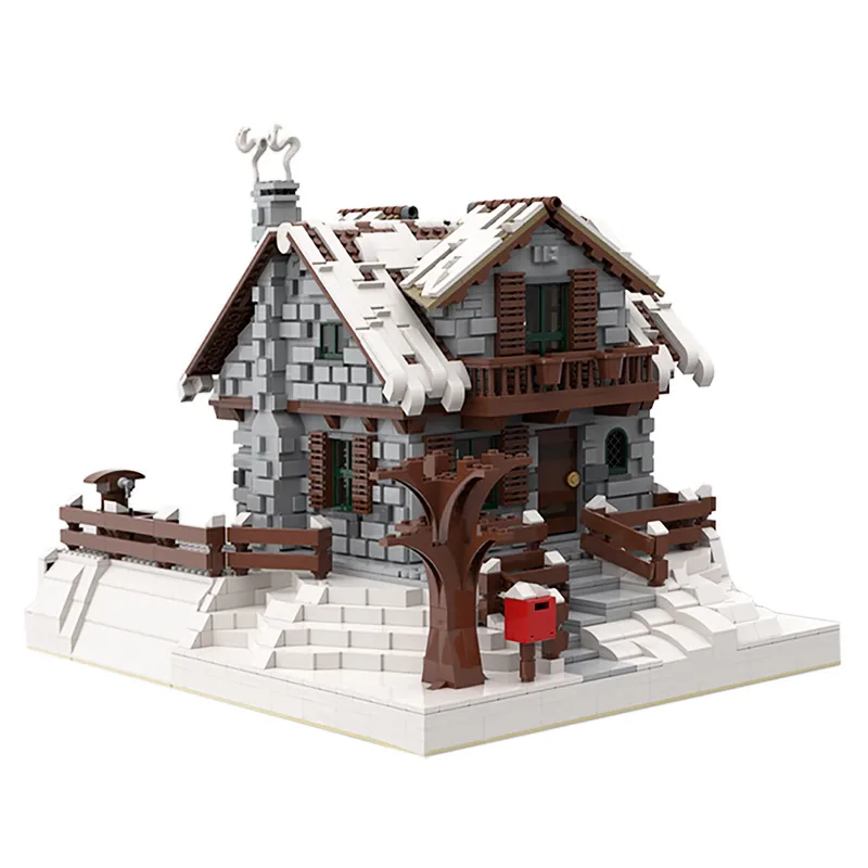 4094 шт MOC строительные блоки зимний деревенский вид загородный дом архитектурная