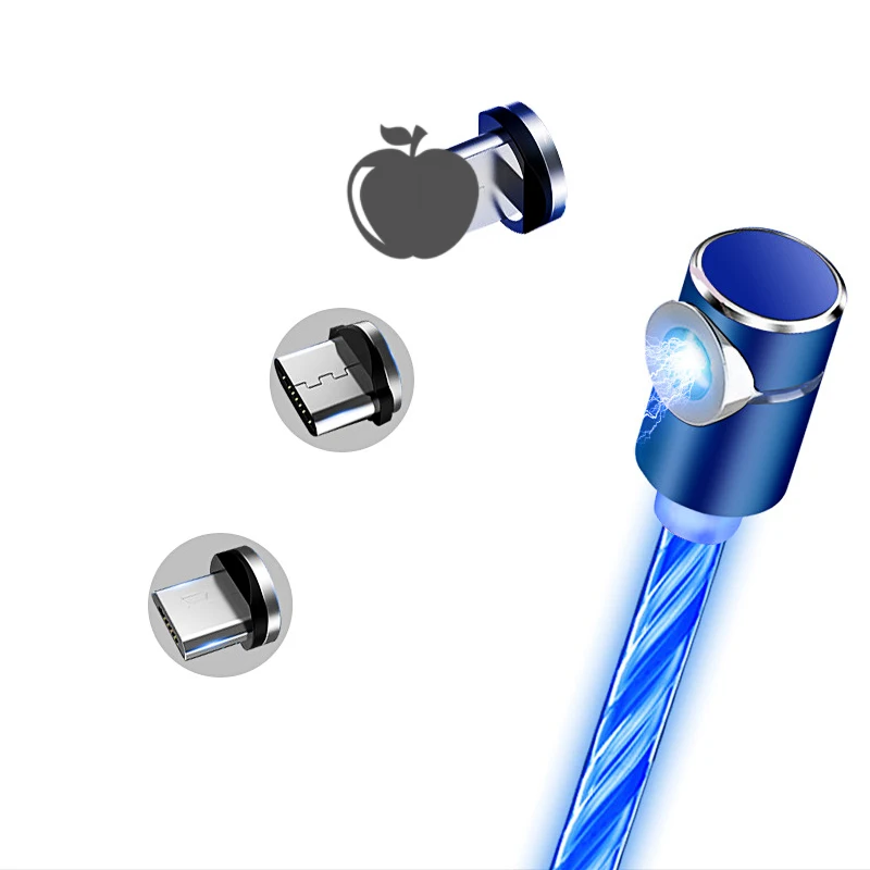 

L-Line Magnetic USB Charging Cable, Type-C USB C Cable, 90 Degree LED Magnetic Cable for iPhone X 8 7 Plus Micro USB Cables