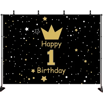 

Acejoker 1st Birthday Party Backdrop Photography Crown Twinkle Twinkle Little Star Background Baby Shower Decoration Studio