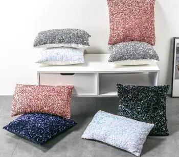 

45x45 30x50 Back Cushion Cover Throw Pillowcase Without Filler Sequins Embroidery