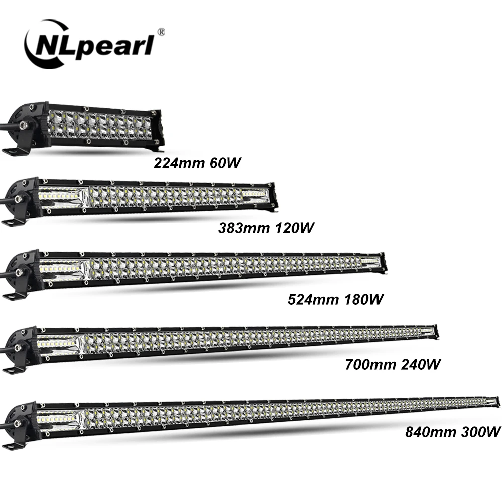 Nlpearl светильник бар/рабочий 60 Вт 120W 180W 240W Супер тонкая Светодиодная панель для трактора 4X4 внедорожный 4WD ATV
