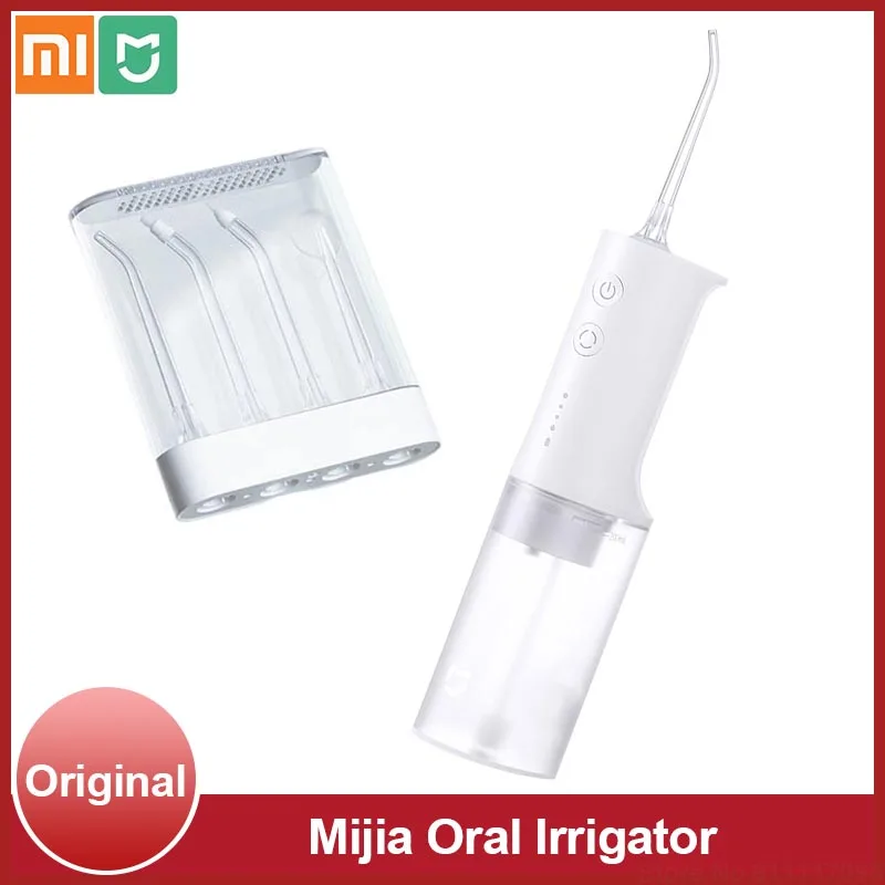 Xiaomi Mijia eléctrico irrigador Oral Dental agua Flosser hilo bucal dientes limpiador cavidad manija Oral de 200ML con 4 tipos de boquillas