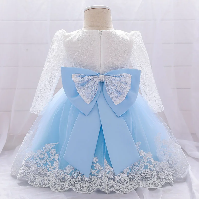 Girls Dress Baby Girl Dress Christmas Big Bow Long Sleeve Baby Kids Girl Clothes Flower Princess Dresses Evening Infant 2-1 Year Birthday Dress