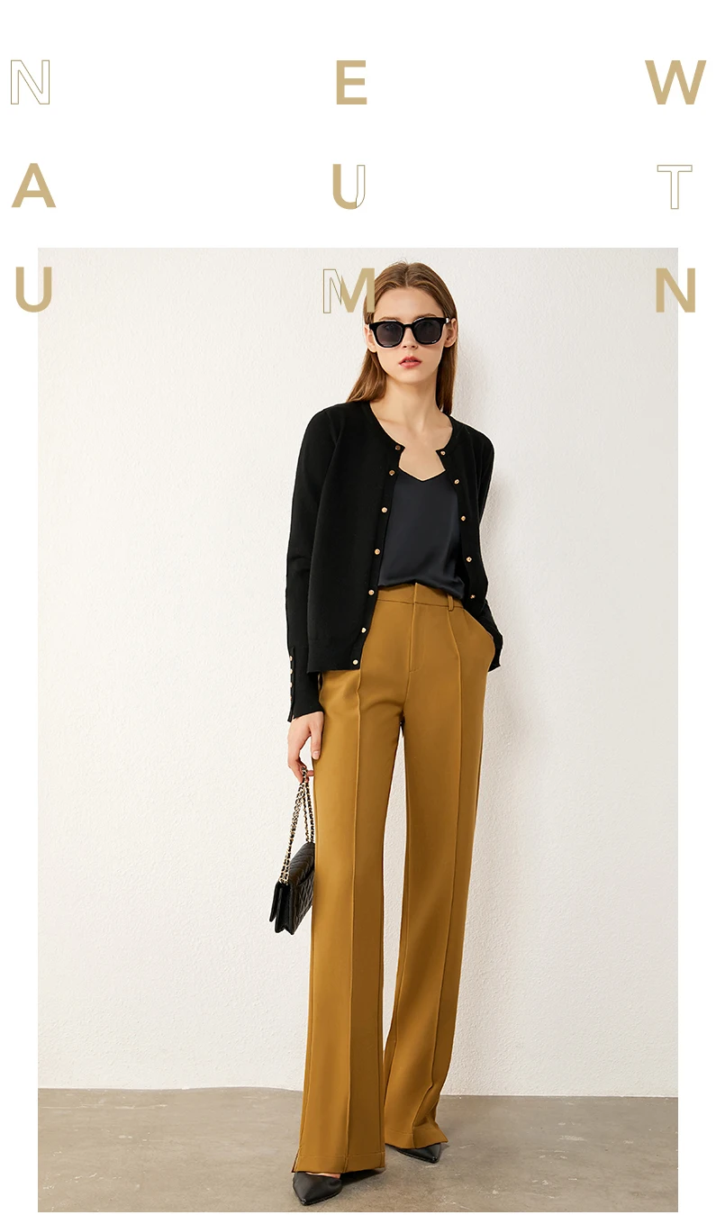 Amii Minimalism Autumn Winter Causal Womens Pants Fashion Solid High Waist Loose Long Pants Female Trousers 12030434
