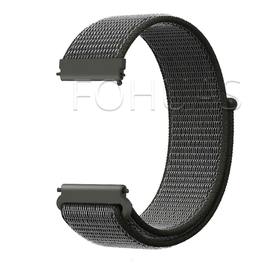 Нейлоновый ремешок 20 мм 22 мм для samsung Galaxy Watch 42 мм 46 мм Active gear S3 классический и приграничный ремешок Amazfit Bip HUAWEI WATCH 2 Pro - Цвет ремешка: Dark Olive