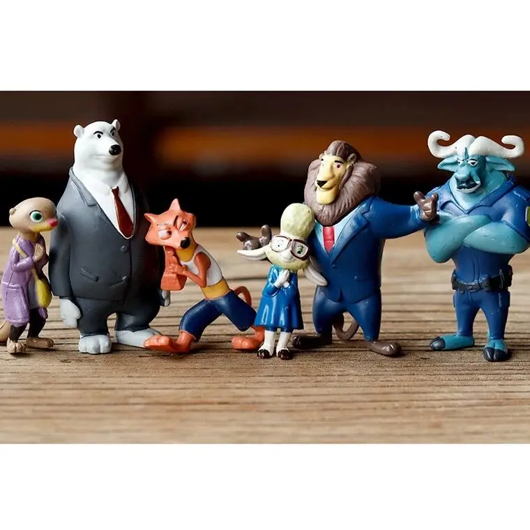 8pcs Disney Zootopia Cartoon Anime Figure Nick Fox Judy