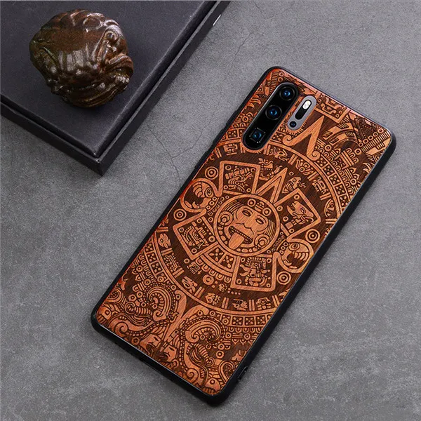 Темно-серый Для huawei P30 Pro Чехол тонкий деревянный задняя крышка ТПУ чехол на бампер на huawei P30 Huawe P30 чехол для телефона - Цвет: Темно-серый